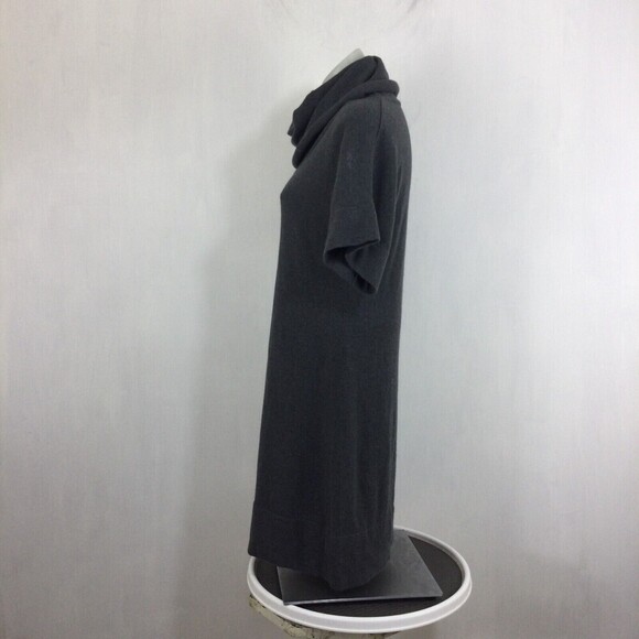 Ronen Chen Sweater Dress Cotton Blend Cowl Neck Short Sleeve Gray Sz 1 US 6 - Picture 4 of 8